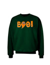 Cute Boo Text Orange Adult Dark Sweatshirt-Sweatshirts-TooLoud-Deep-Forest-Green-Small-Davson Sales