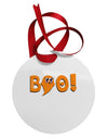 Cute Boo Text Orange Circular Metal Ornament-Ornament-TooLoud-White-Davson Sales