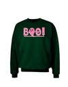 Cute Boo Text Pink Adult Dark Sweatshirt-Sweatshirts-TooLoud-Deep-Forest-Green-Small-Davson Sales