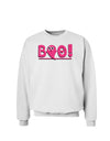 Cute Boo Text Pink Sweatshirt-Sweatshirts-TooLoud-White-Small-Davson Sales