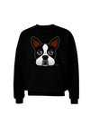 Cute Boston Terrier Dog Face Adult Dark Sweatshirt-Sweatshirts-TooLoud-Black-Small-Davson Sales