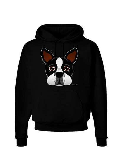 Cute Boston Terrier Dog Face Dark Hoodie Sweatshirt-Hoodie-TooLoud-Black-Small-Davson Sales