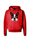 Cute Boston Terrier Dog Face Dark Hoodie Sweatshirt-Hoodie-TooLoud-Red-Small-Davson Sales