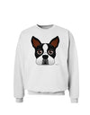 Cute Boston Terrier Dog Face Sweatshirt-Sweatshirts-TooLoud-White-Small-Davson Sales