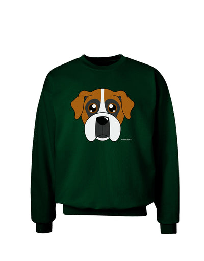 Cute Boxer Dog Adult Dark Sweatshirt-Sweatshirts-TooLoud-Deep-Forest-Green-Small-Davson Sales