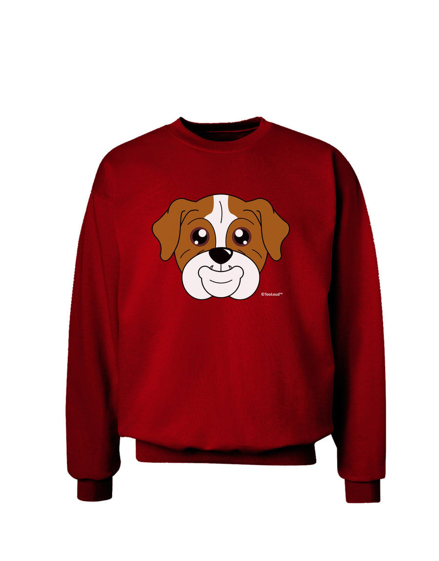 Cute Bulldog - Red Adult Dark Sweatshirt by TooLoud-Sweatshirts-TooLoud-Black-Small-Davson Sales