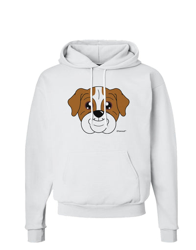 Cute Bulldog - Red Hoodie Sweatshirt by TooLoud-Hoodie-TooLoud-White-Small-Davson Sales