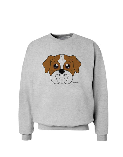 Cute Bulldog - Red Sweatshirt by TooLoud-Sweatshirts-TooLoud-AshGray-Small-Davson Sales