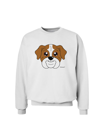 Cute Bulldog - Red Sweatshirt by TooLoud-Sweatshirts-TooLoud-White-Small-Davson Sales