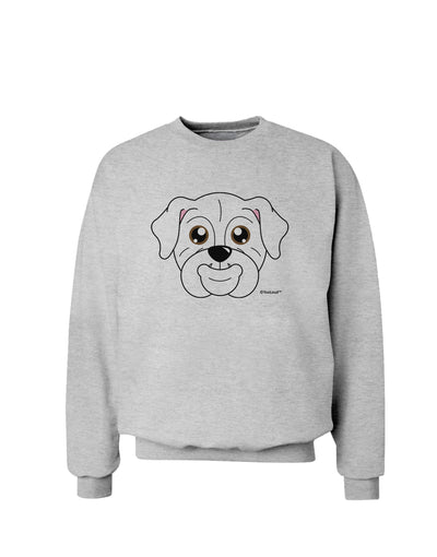 Cute Bulldog - White Sweatshirt by TooLoud-Sweatshirts-TooLoud-AshGray-Small-Davson Sales