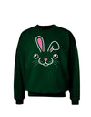 Cute Bunny Face Adult Dark Sweatshirt-Sweatshirts-TooLoud-Deep-Forest-Green-Small-Davson Sales