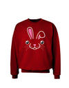 Cute Bunny Face Adult Dark Sweatshirt-Sweatshirts-TooLoud-Deep-Red-Small-Davson Sales