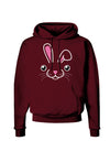 Cute Bunny Face Dark Hoodie Sweatshirt-Hoodie-TooLoud-Maroon-Small-Davson Sales