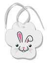 Cute Bunny Face Paw Print Shaped Ornament-Ornament-TooLoud-White-Davson Sales