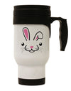 Cute Bunny Face Stainless Steel 14oz Travel Mug-Travel Mugs-TooLoud-White-Davson Sales