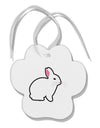 Cute Bunny Rabbit Easter Paw Print Shaped Ornament-Ornament-TooLoud-White-Davson Sales