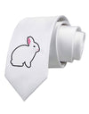 Cute Bunny Rabbit Easter Printed White Necktie