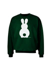 Cute Bunny Silhouette with Tail Adult Dark Sweatshirt by TooLoud-Sweatshirts-TooLoud-Deep-Forest-Green-Small-Davson Sales