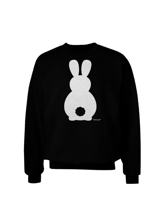Cute Bunny Silhouette with Tail - White Glitter Adult Dark Sweatshirt by TooLoud-Sweatshirts-TooLoud-Black-Small-Davson Sales