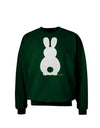 Cute Bunny Silhouette with Tail - White Glitter Adult Dark Sweatshirt by TooLoud-Sweatshirts-TooLoud-Deep-Forest-Green-Small-Davson Sales