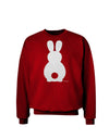 Cute Bunny Silhouette with Tail - White Glitter Adult Dark Sweatshirt by TooLoud-Sweatshirts-TooLoud-Deep-Red-Small-Davson Sales