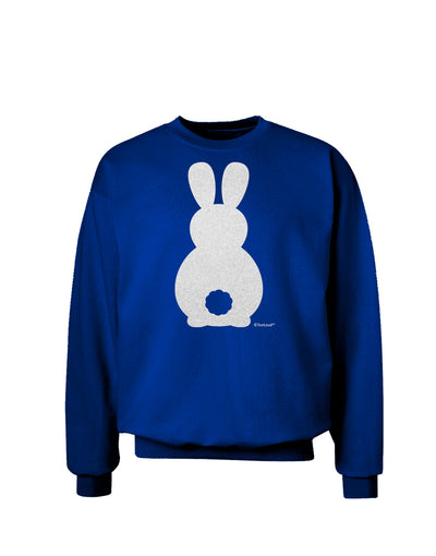 Cute Bunny Silhouette with Tail - White Glitter Adult Dark Sweatshirt by TooLoud-Sweatshirts-TooLoud-Deep-Royal-Blue-Small-Davson Sales