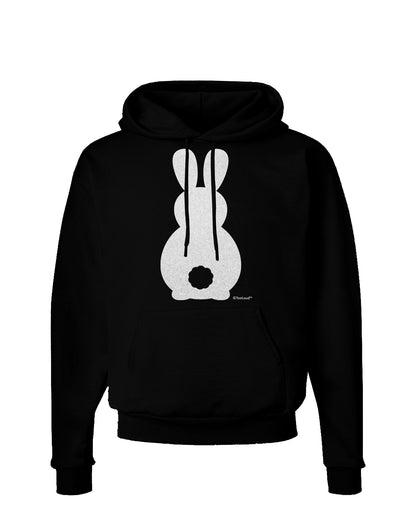 Cute Bunny Silhouette with Tail - White Glitter Dark Hoodie Sweatshirt by TooLoud-Hoodie-TooLoud-Black-Small-Davson Sales