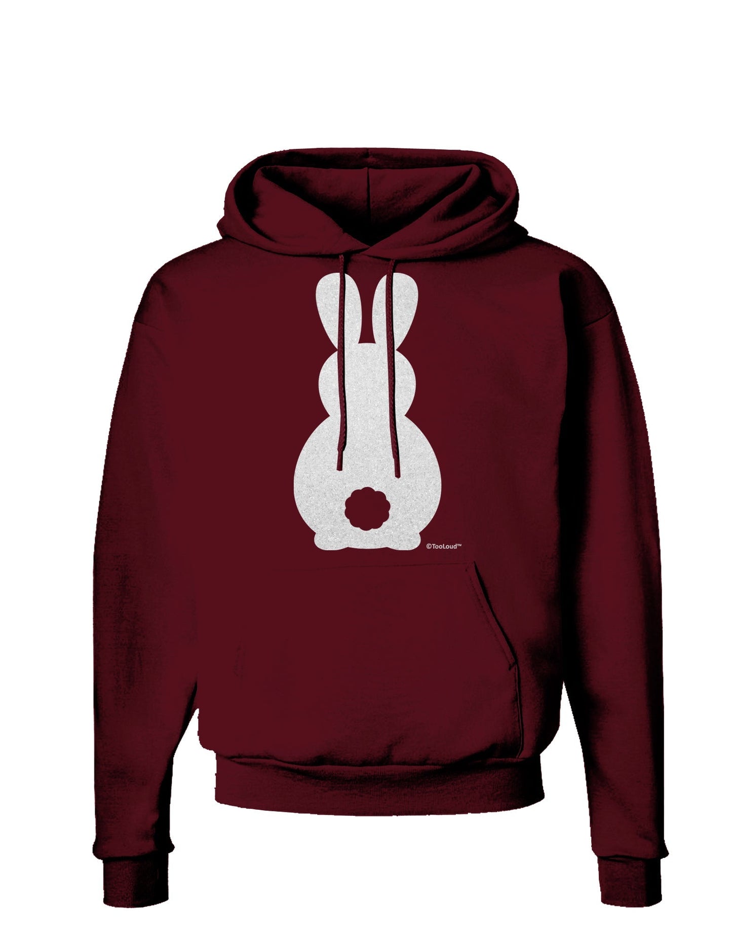 Cute Bunny Silhouette with Tail - White Glitter Dark Hoodie Sweatshirt by TooLoud-Hoodie-TooLoud-Maroon-Small-Davson Sales