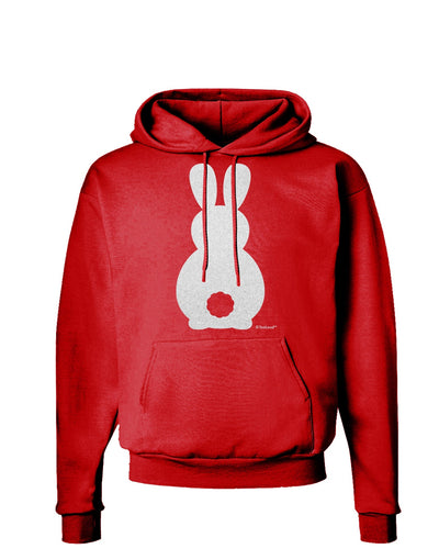 Cute Bunny Silhouette with Tail - White Glitter Hoodie Sweatshirt by TooLoud-Hoodie-TooLoud-Red-Small-Davson Sales