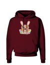 Cute Bunny with Eggs Dark Hoodie Sweatshirt-Hoodie-TooLoud-Maroon-Small-Davson Sales