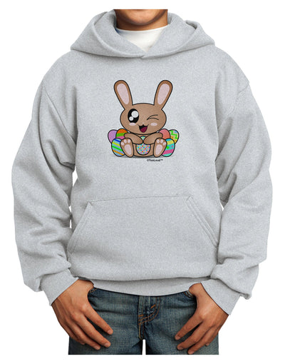 Cute Bunny with Eggs Youth Hoodie Pullover Sweatshirt-Youth Hoodie-TooLoud-Ash-XS-Davson Sales