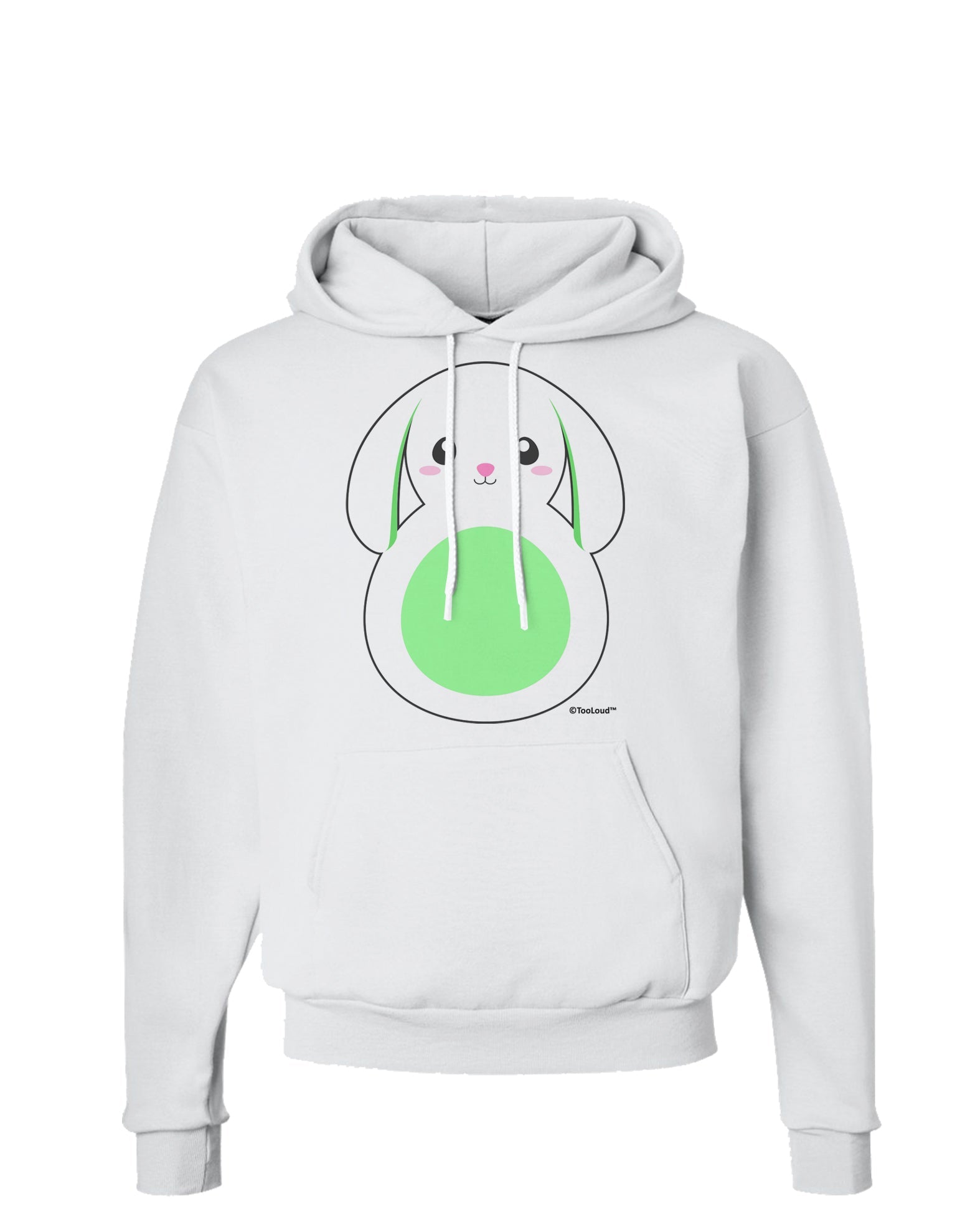 Cute Bunny with Floppy Ears - Green Hoodie Sweatshirt by TooLoud-Hoodie-TooLoud-White-Small-Davson Sales