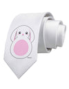 Cute Bunny with Floppy Ears - Pink Printed White Necktie by TooLoud