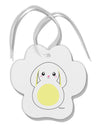 Cute Bunny with Floppy Ears - Yellow Paw Print Shaped Ornament by TooLoud-Ornament-TooLoud-White-Davson Sales