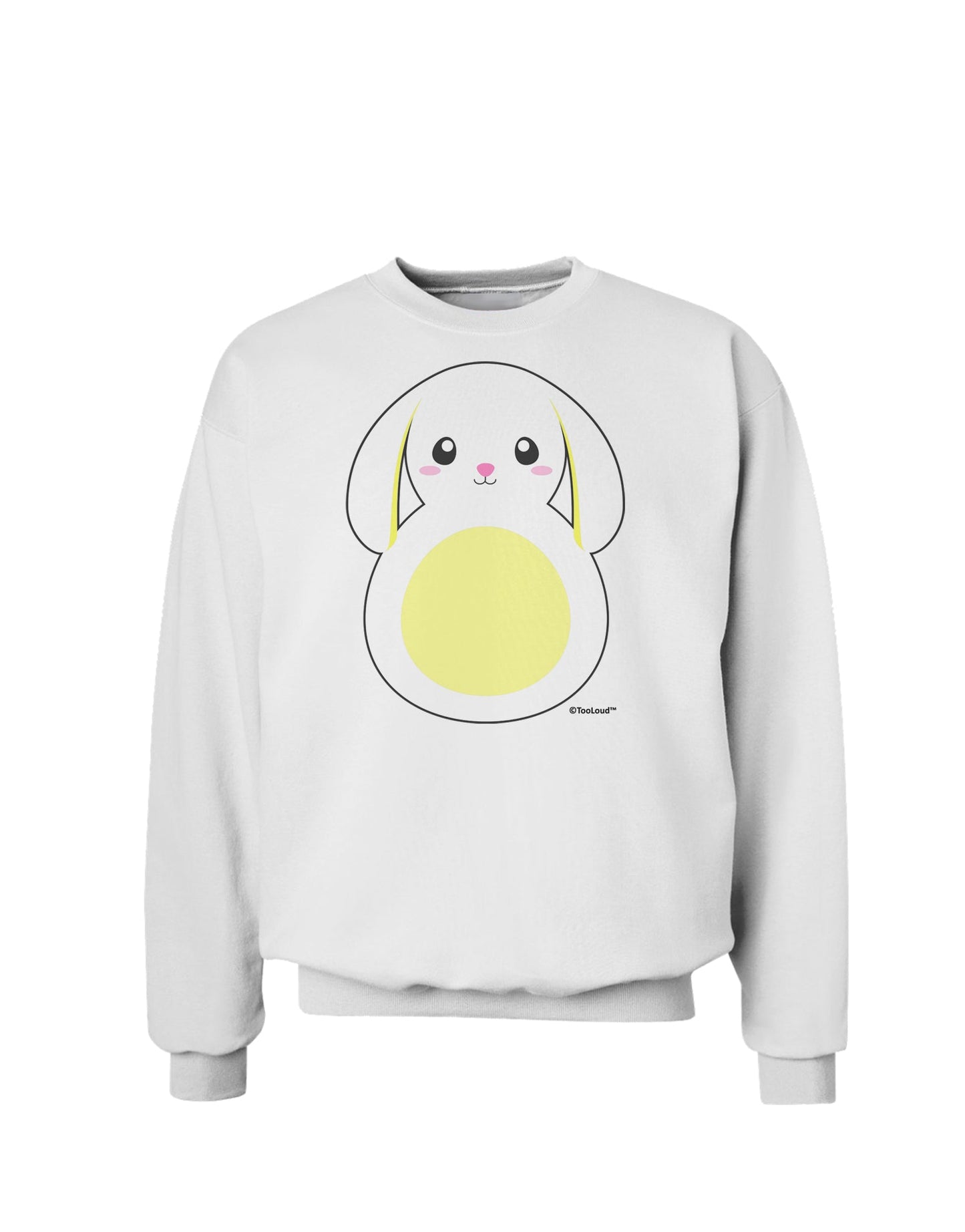 Cute Bunny with Floppy Ears - Yellow Sweatshirt by TooLoud-Sweatshirts-TooLoud-White-Small-Davson Sales