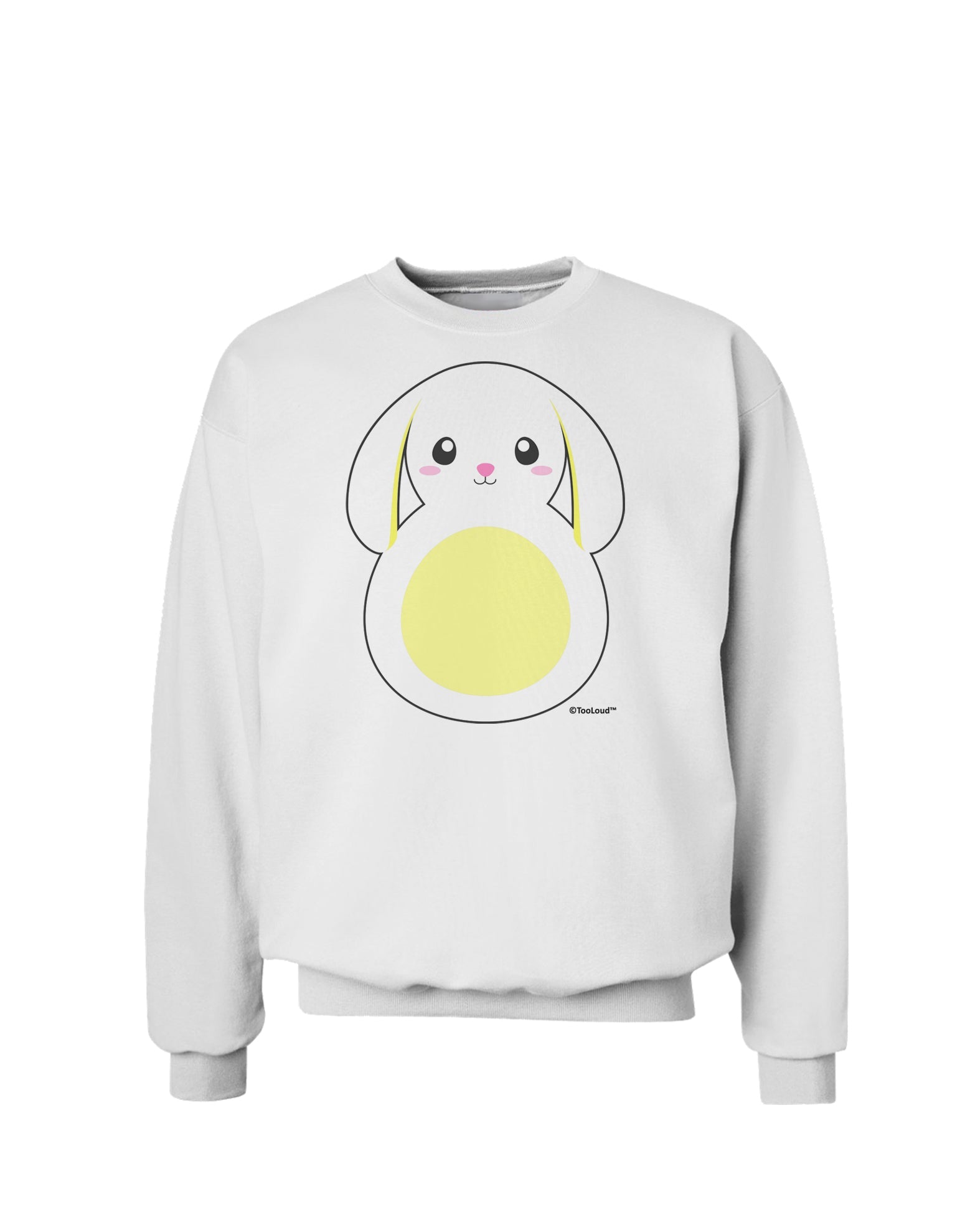 Cute Bunny with Floppy Ears - Yellow Sweatshirt by TooLoud-Sweatshirts-TooLoud-White-Small-Davson Sales