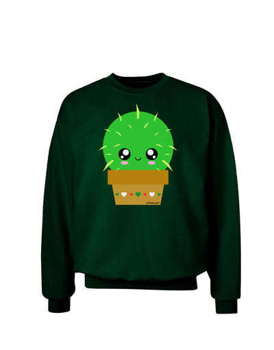 Cute Cactus Design Adult Dark Sweatshirt by TooLoud-Sweatshirts-TooLoud-Deep-Forest-Green-Small-Davson Sales