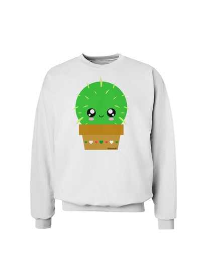 Cute Cactus Design Sweatshirt by TooLoud-Sweatshirts-TooLoud-White-Small-Davson Sales