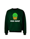 Cute Cactus - Free Hugs Adult Dark Sweatshirt-Sweatshirts-TooLoud-Deep-Forest-Green-Small-Davson Sales