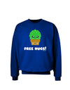 Cute Cactus - Free Hugs Adult Dark Sweatshirt-Sweatshirts-TooLoud-Deep-Royal-Blue-Small-Davson Sales