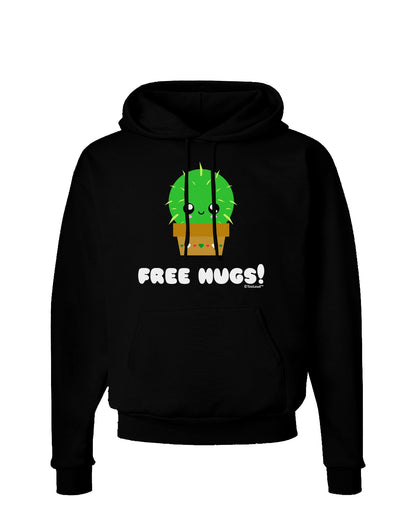 Cute Cactus - Free Hugs Dark Hoodie Sweatshirt-Hoodie-TooLoud-Black-Small-Davson Sales