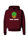 Cute Cactus - Free Hugs Dark Hoodie Sweatshirt-Hoodie-TooLoud-Maroon-Small-Davson Sales