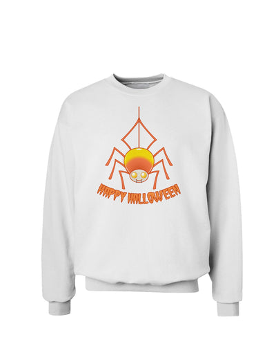 Cute Candy Corn Spider - Happy Halloween Sweatshirt-Sweatshirts-TooLoud-White-Small-Davson Sales