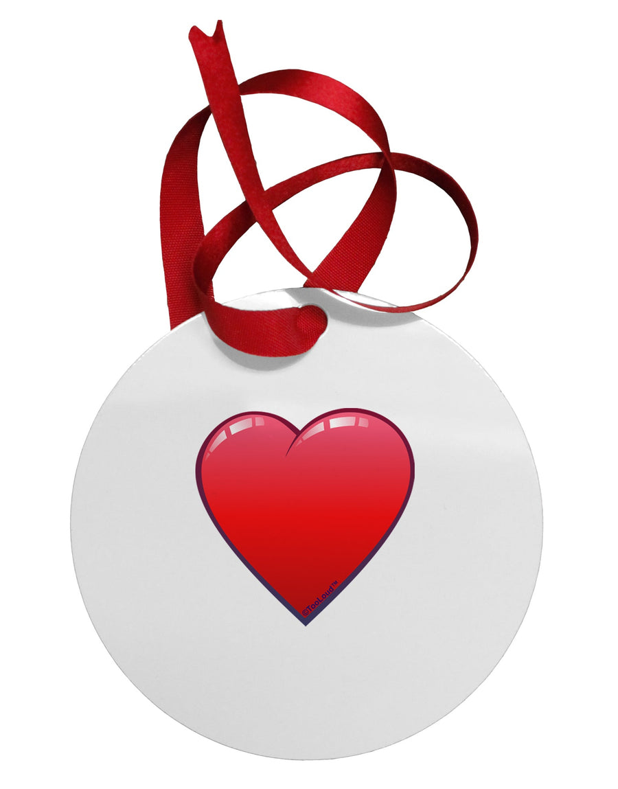 Cute Cartoon Heart Circular Metal Ornament by TooLoud-Ornament-TooLoud-White-Davson Sales