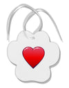 Cute Cartoon Heart Paw Print Shaped Ornament by TooLoud-Ornament-TooLoud-White-Davson Sales