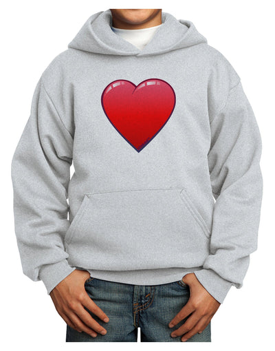 Cute Cartoon Heart Youth Hoodie Pullover Sweatshirt by-Youth Hoodie-TooLoud-Ash-XS-Davson Sales