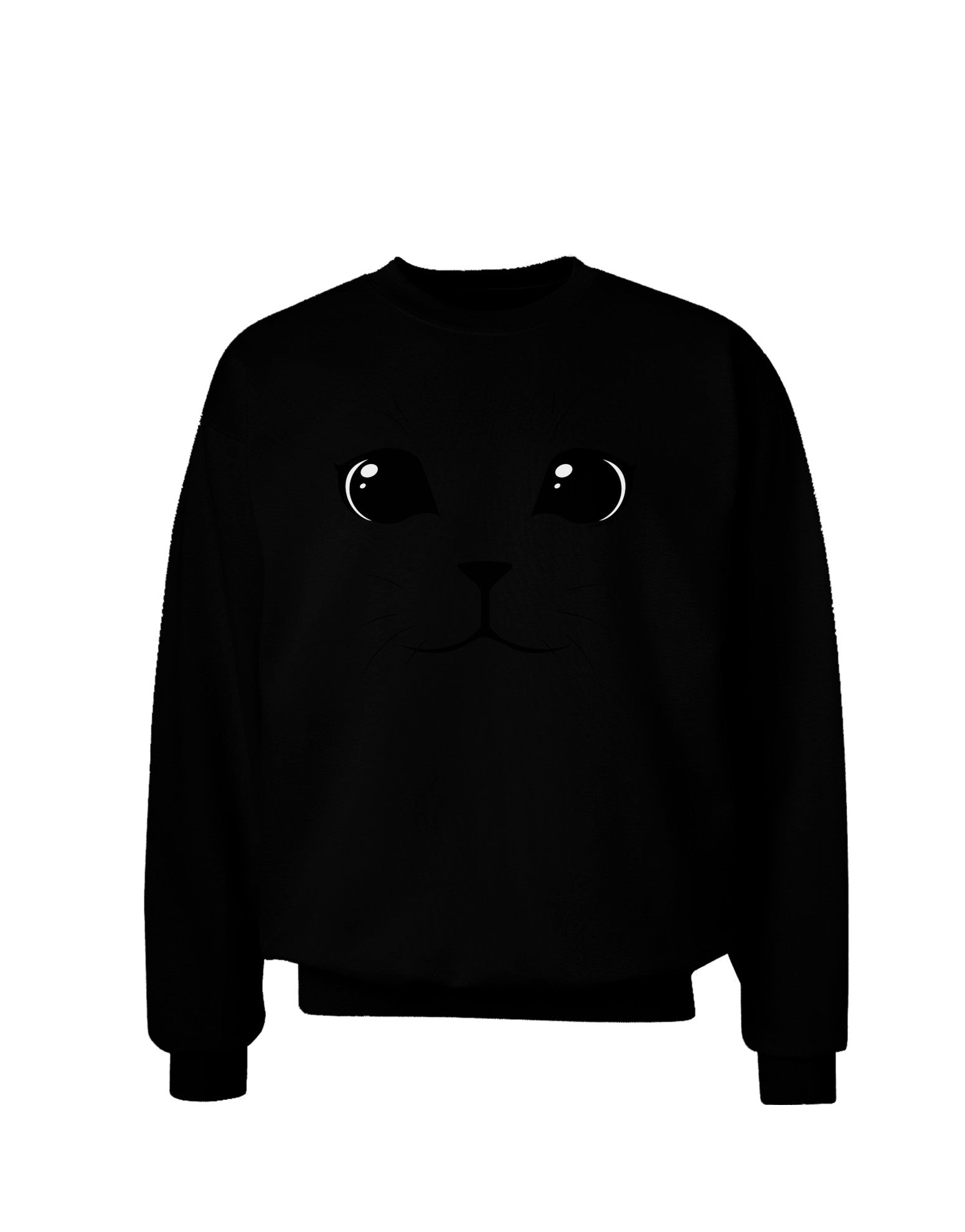 Cute Cat Face Adult Dark Sweatshirt by-Sweatshirts-TooLoud-Black-Small-Davson Sales