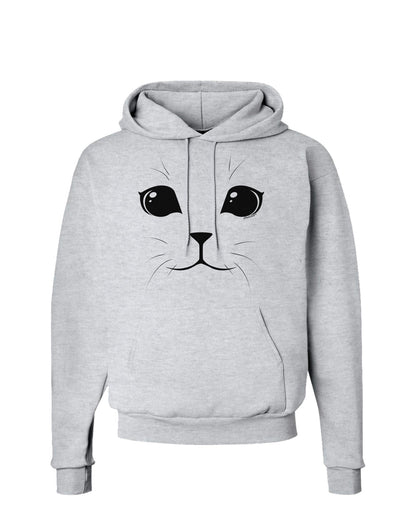 Cute Cat Face Hoodie Sweatshirt by-Hoodie-TooLoud-AshGray-Small-Davson Sales