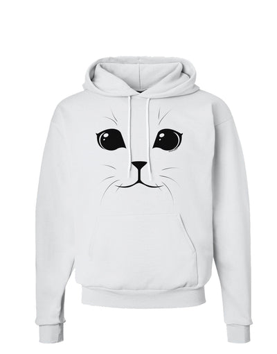 Cute Cat Face Hoodie Sweatshirt by-Hoodie-TooLoud-White-Small-Davson Sales