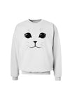 Cute Cat Face Sweatshirt by-Sweatshirts-TooLoud-White-Small-Davson Sales